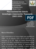 Plan Nacional de Ciencia Tecnología e Innovación Venezuela