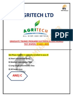 Agritech Graduate Trainee Electrical &amp ElectronicsTest Past Paper 2021