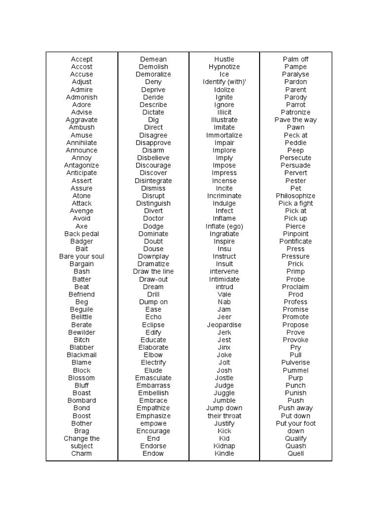 Transitive Verbs Appendix | PDF | Poetry | General Fiction