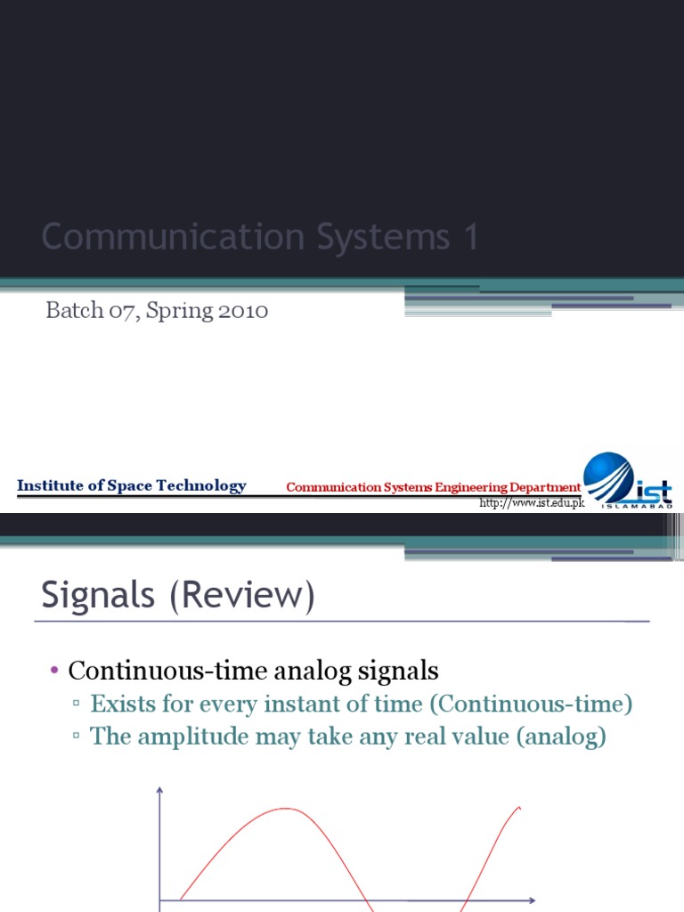 Communication Systems Overview and Sampling | PDF | Sampling (Signal ...