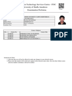 Information Technology Services Centre - ITSC University of Sindh, Jamshoro Examination Proforma