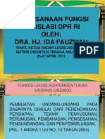Pelaksanaan Fungsi Legislasi DPR Ri Oleh: Dra. Hj. Ida Fauziyah