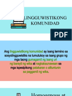 Aralin 5: Lingguwistikong Komunidad