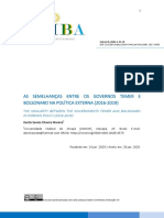 AS SEMELHANÇAS ENTRE OS GOVERNOS TEMER E BOLSONARO NA POLÍTICA EXTERNA (2016-2019) Danilo Moreira