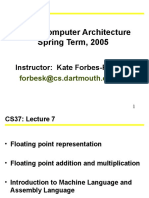 CS37 Lecture 7 Floating Point Numbers