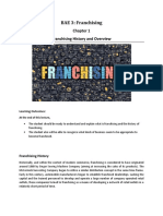 BAE 3 (Chapter 1 - Franchising History and Overview)