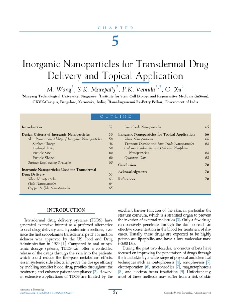 Chapter 5 - Inorganic Nanoparticles For Transdermal Drug Delivery and ...
