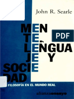 Mente, Lenguaje y Sociedad. La Filosofía en El Mundo Real - John Searle