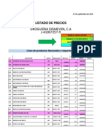 Lista de Precios Dismeven 27 de Septiembre de 2021