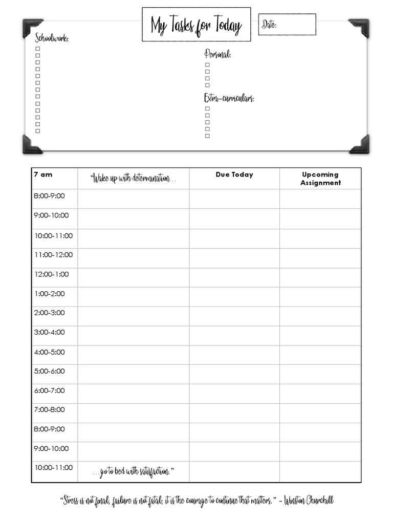 Daily Task Planner Template | PDF