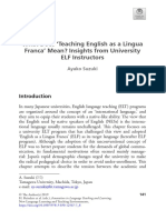 What Does Teaching English As A Lingua Franca' Mean? Insights From University ELF Instructors
