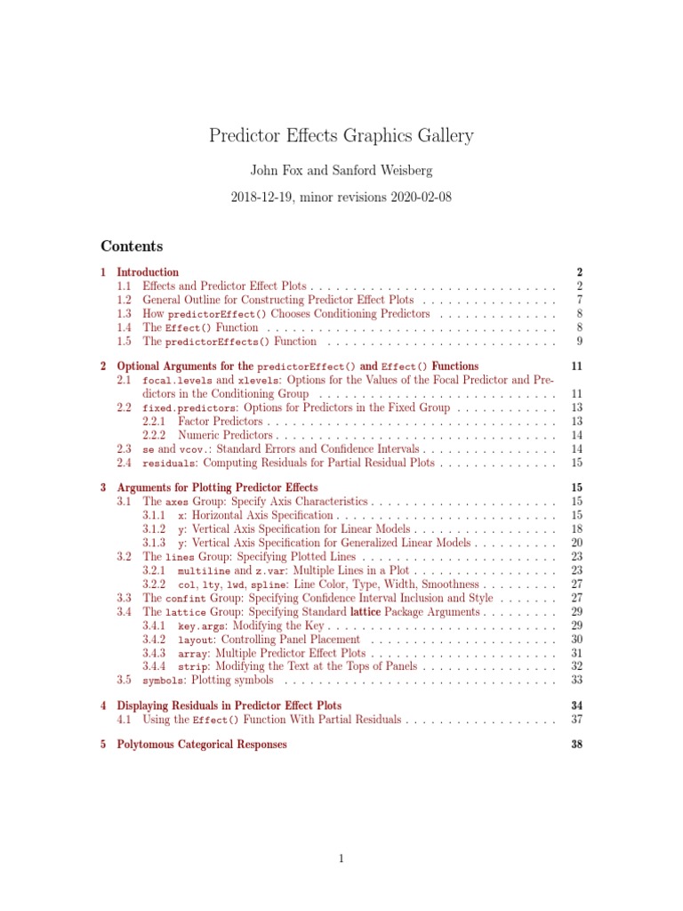 Predictor Effects Graphics Gallery PDF Linear Regression Errors And Residuals