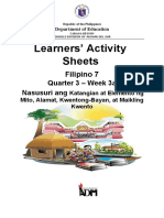 Learners' Activity Sheets: Filipino 7