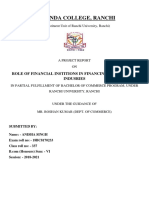Doranda College, Ranchi: Role of Financial Institions in Financing Small Scale Indusries