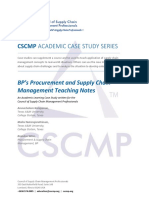CSCMP Academic Case Study Series: BP's Procurement and Supply Chain Management Teaching Notes