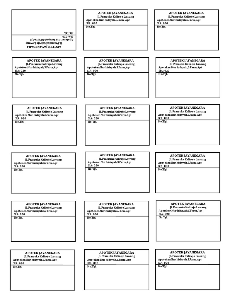 Etiket tinggal print pdf