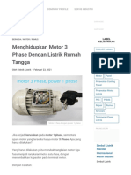 Menghidupkan Motor 3 Phase Dengan Listrik Rumah Tangga - Teknisi Listrik