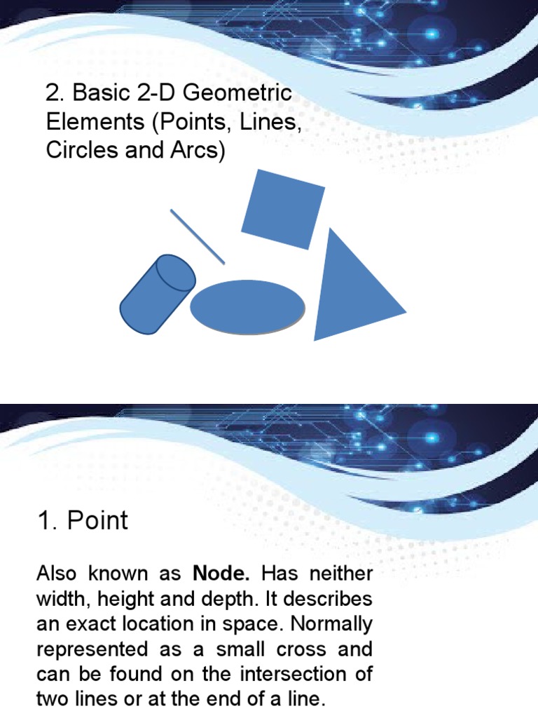 2-D Geometric Elements Explained | PDF | Circle | Line (Geometry)