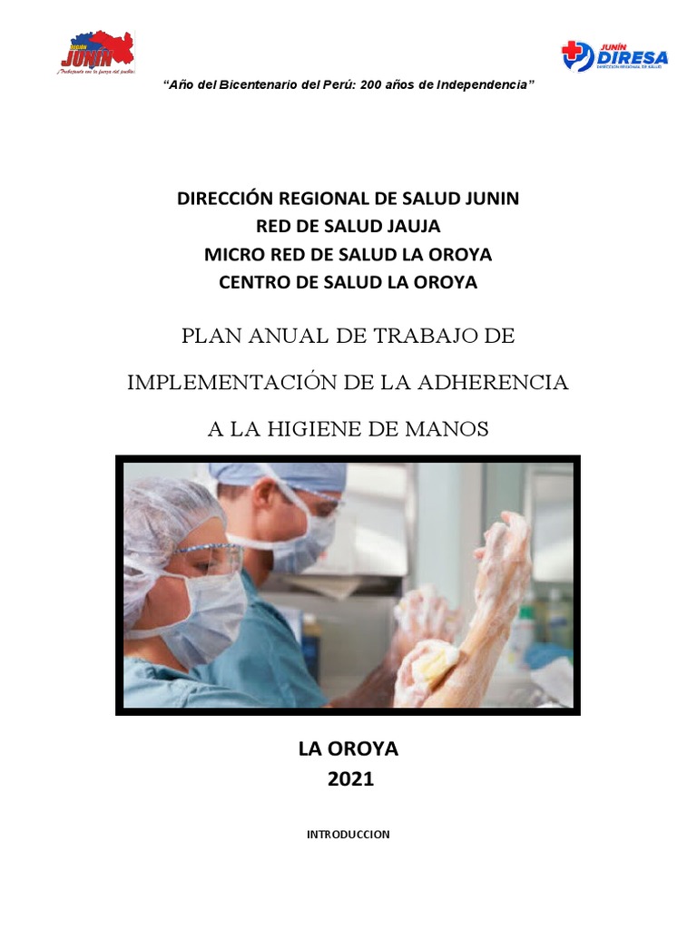 Plan Anual de Trabajo Higiene de Manos | PDF | Lavado de manos | Hospital