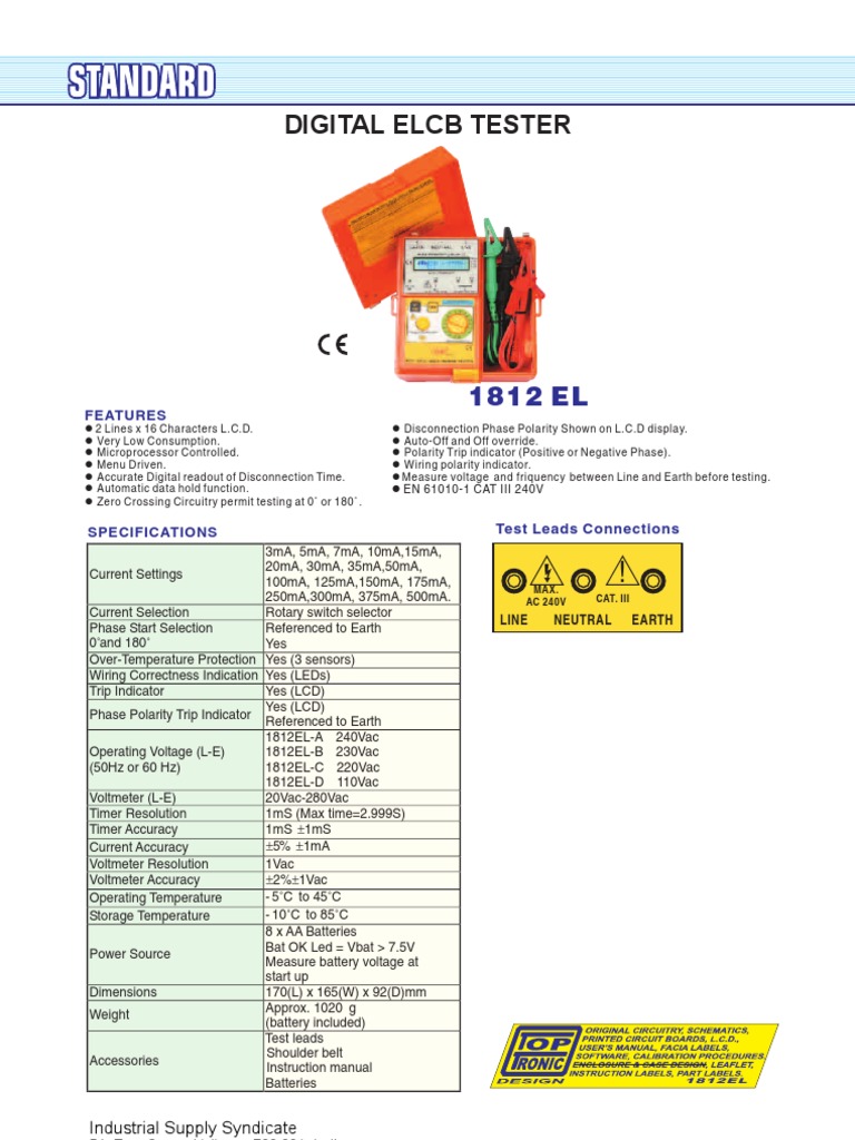 Digital ELCB Tester Overview | PDF | Liquid Crystal Display | Voltage