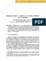 Imputación objetiva y subjetiva en delitos calificados por resultado