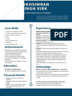 Core Skills Experience: Sr. Associate Business Analyst