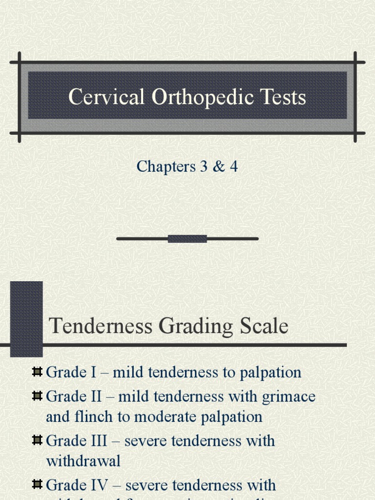 Cervical Ortho Tests | PDF | Vertebral Column | Vertigo