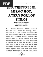63-0627 Jesucristo Es El Mismo Hoy, Ayer y Por Los Siglos Hub