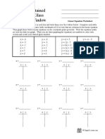 Stained Glass Window: Linear Equation Worksheet