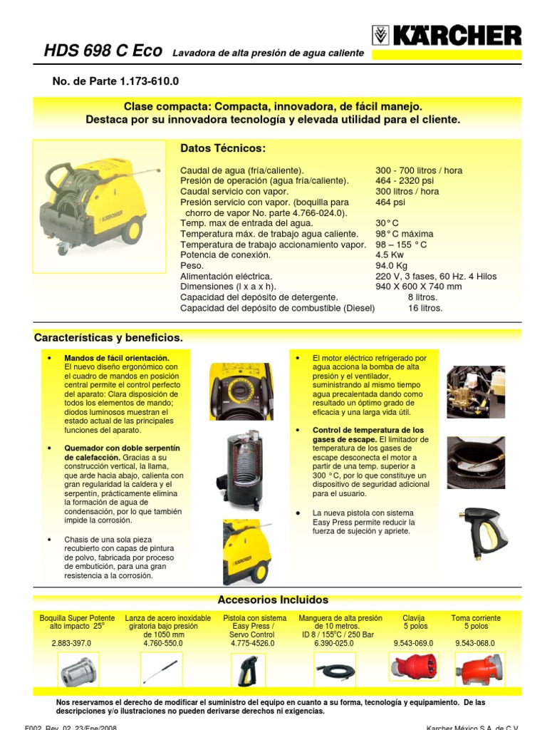 Hidrolavadora Kärcher HDS 698 C Eco | Agua | Energía y recursos