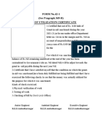 FORM No.42-1 (See Pragraph 369-H) Form of Utilization Certificate