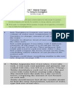 Unit 7: Material Changes 7.4: Doing An Investigation: Questions On Page 139