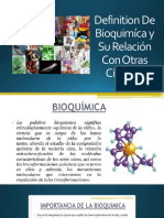 TEMA RELACION DE LA BIOQUIMICA CON OTRAS CIENCIAS - Autoguardado