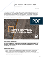 Interjection in English Grammar With Examples PDF