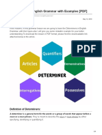 Determiners in English Grammar With Examples PDF