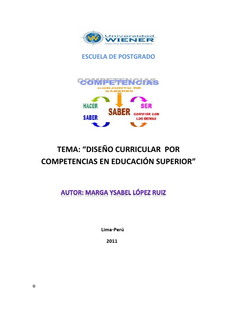 Diseño Curricular Por Competencias en Educacion Superior | PDF | Plan ...