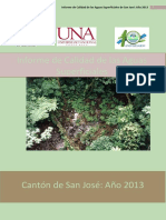 Informe de Calidad Del Agua Superficial de San José 2013