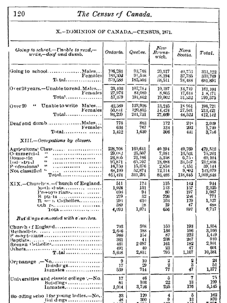 Hist Math 1871 Census Statistics | PDF