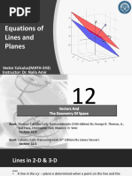 Lecture # 4 (Lines, Planes and Quadratic Surfaces)