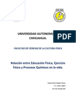 Relación Entre Educación Física, Ejercicio Físico y Procesos Químicos en La Vida