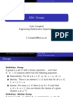 AS4: Groups: Colin Campbell Engineering Mathematics Department