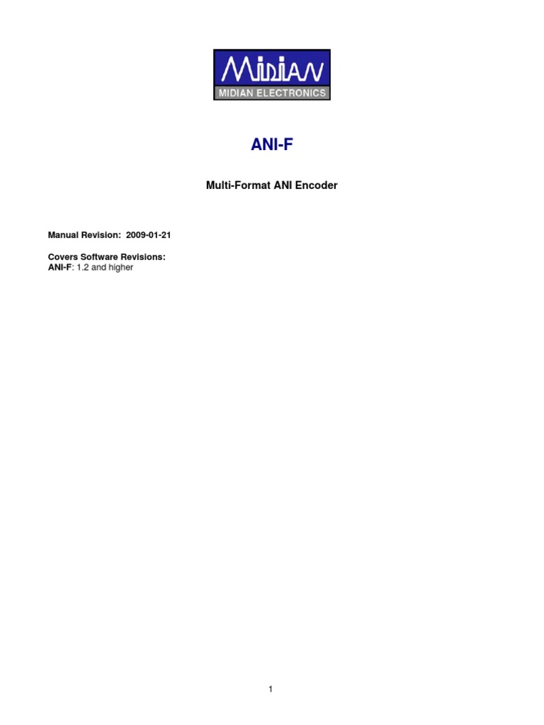 Ani-F: Multi-Format ANI Encoder | PDF | Electricity | Wireless
