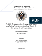 Analisis de Los Espacios de Juego en El Futbol Profesional y Su Extrapolacion Al Diseño de Las Tareas de Entrenamiento