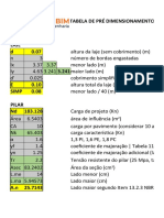 Tabela de Pré Dimensionamento