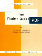 Maurice Grevisse - Cours D'analyse Grammaticale