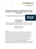 Analisis Del Efecto de Las Condiciones Climaticas de Ibague y Florencia en La Fisiologia Del Cultivo Del Platano