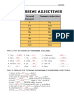 Personal Pronouns Possessive Adjectives