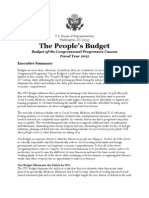 The People's Budget Proposal For 2012 From The Largest US Congressional Caucus, The Progressive Caucus - The CPC FY2012 Budget