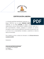 Certificación Laboral