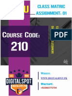 Ourse ODE: Class Matric Assignment: 01